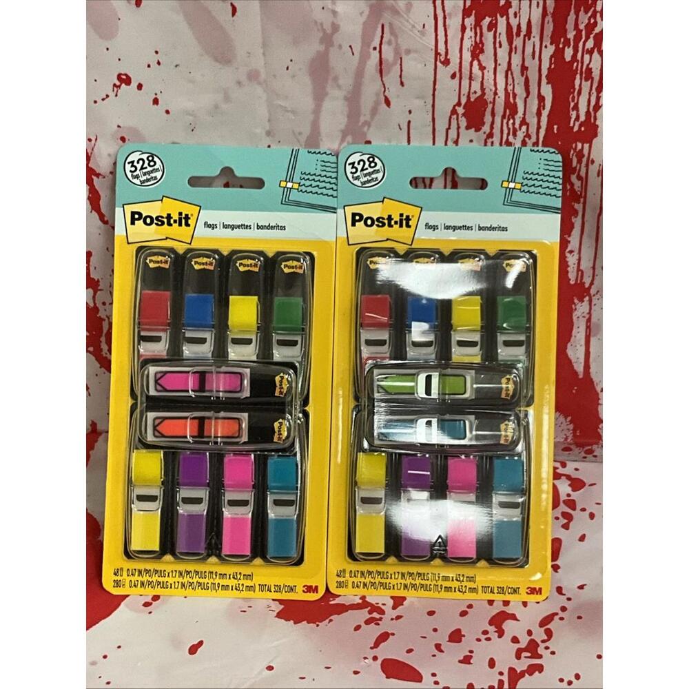 2 Packs of 328 POST IT FLAGS (656 Adhesive Flags Total) Brand New